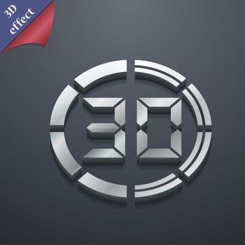 30 second stopwatch icon symbol. 3D style. Trendy, modern design with space for your text illustration. Rastrized copy