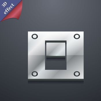 Power switch icon symbol. 3D style. Trendy, modern design with space for your text illustration. Rastrized copy
