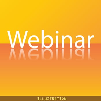 Webinar web camera icon symbol Flat modern web design with reflection and space for your text. illustration. Raster version