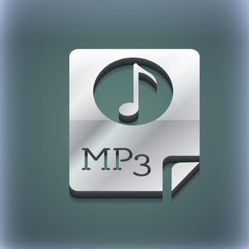 Audio, MP3 file icon symbol. 3D style. Trendy, modern design with space for your text illustration. Raster version