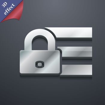 Lock, login icon symbol. 3D style. Trendy, modern design with space for your text illustration. Rastrized copy