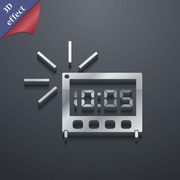 digital Alarm Clock icon symbol. 3D style. Trendy, modern design with space for your text illustration. Rastrized copy