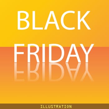 Black friday icon symbol Flat modern web design with reflection and space for your text. illustration. Raster version