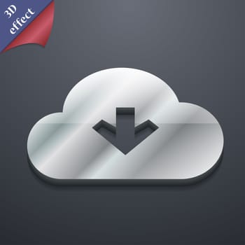 Download from cloud icon symbol. 3D style. Trendy, modern design with space for your text illustration. Rastrized copy