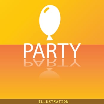 Party icon symbol Flat modern web design with reflection and space for your text. illustration. Raster version