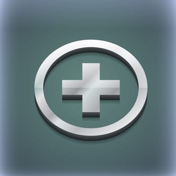 Plus, Positive, zoom icon symbol. 3D style. Trendy, modern design with space for your text illustration. Raster version