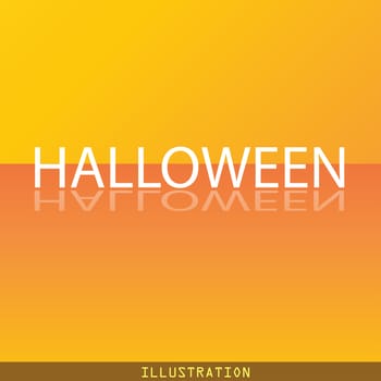 Halloween icon symbol Flat modern web design with reflection and space for your text. illustration. Raster version