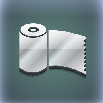 Toilet paper, WC roll icon symbol. 3D style. Trendy, modern design with space for your text illustration. Raster version