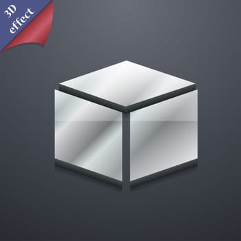 3d cube icon symbol. 3D style. Trendy, modern design with space for your text illustration. Rastrized copy