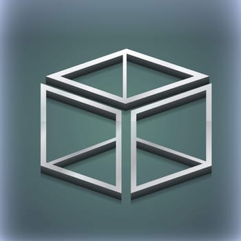 3d cube icon symbol. 3D style. Trendy, modern design with space for your text illustration. Raster version