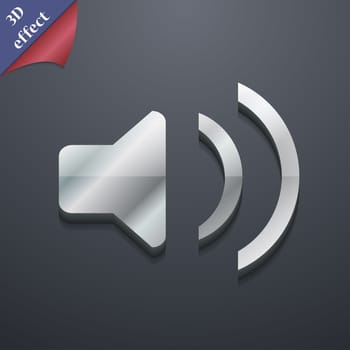 Speaker volume, Sound icon symbol. 3D style. Trendy, modern design with space for your text illustration. Rastrized copy