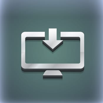 Download, Load, Backup icon symbol. 3D style. Trendy, modern design with space for your text illustration. Raster version