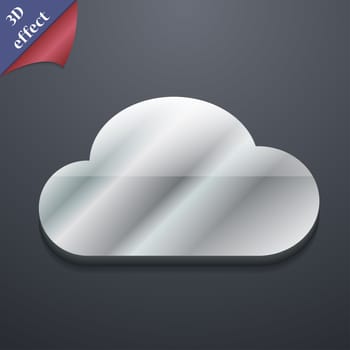 cloud icon symbol. 3D style. Trendy, modern design with space for your text illustration. Rastrized copy