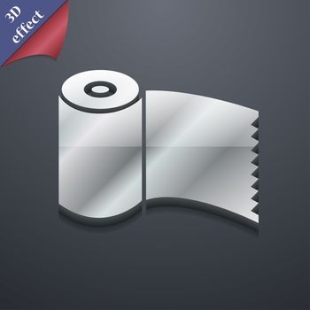 Toilet paper, WC roll icon symbol. 3D style. Trendy, modern design with space for your text illustration. Rastrized copy