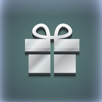 Gift box icon symbol. 3D style. Trendy, modern design with space for your text illustration. Raster version