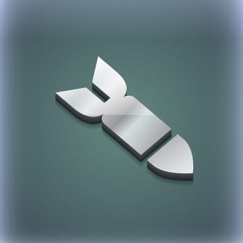 Missile,Rocket weapon icon symbol. 3D style. Trendy, modern design with space for your text illustration. Raster version
