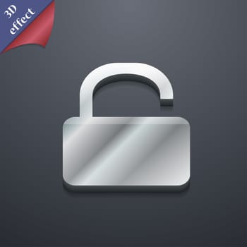 Open Padlock icon symbol. 3D style. Trendy, modern design with space for your text illustration. Rastrized copy