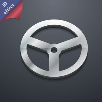 Steering wheel icon symbol. 3D style. Trendy, modern design with space for your text illustration. Rastrized copy