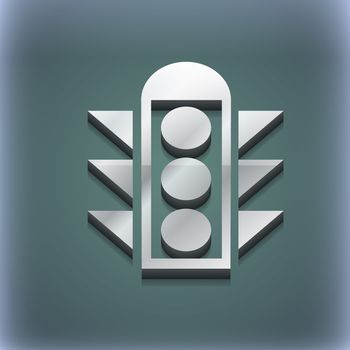 Traffic light signal icon symbol. 3D style. Trendy, modern design with space for your text illustration. Raster version