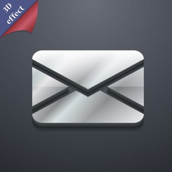 Mail, Envelope, Message icon symbol. 3D style. Trendy, modern design with space for your text illustration. Rastrized copy
