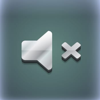 Mute speaker , Sound icon symbol. 3D style. Trendy, modern design with space for your text illustration. Raster version