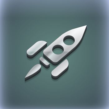 Rocket icon symbol. 3D style. Trendy, modern design with space for your text illustration. Raster version