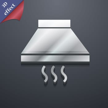 Kitchen hood icon symbol. 3D style. Trendy, modern design with space for your text illustration. Rastrized copy