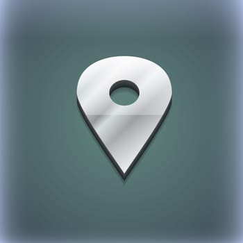 Map pointer, GPS location icon symbol. 3D style. Trendy, modern design with space for your text illustration. Raster version