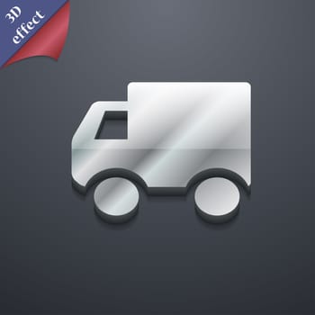 Delivery truck icon symbol. 3D style. Trendy, modern design with space for your text illustration. Rastrized copy