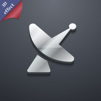 Satellite dish icon symbol. 3D style. Trendy, modern design with space for your text illustration. Rastrized copy