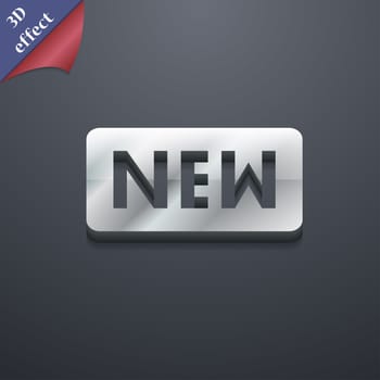 New icon symbol. 3D style. Trendy, modern design with space for your text illustration. Rastrized copy