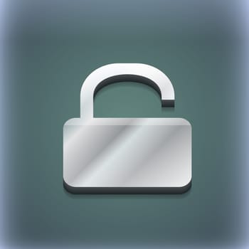 Open Padlock icon symbol. 3D style. Trendy, modern design with space for your text illustration. Raster version
