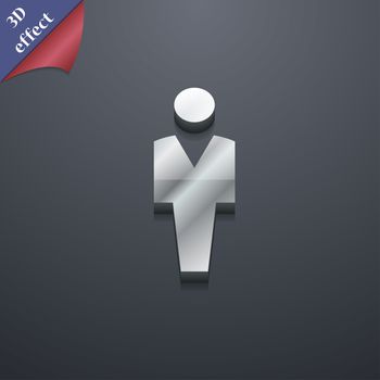 Human, Man Person, Male toilet icon symbol. 3D style. Trendy, modern design with space for your text illustration. Rastrized copy