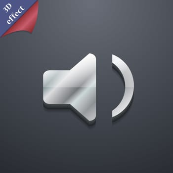 Speaker volume, Sound icon symbol. 3D style. Trendy, modern design with space for your text illustration. Rastrized copy