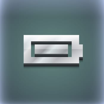 Battery fully charged icon symbol. 3D style. Trendy, modern design with space for your text illustration. Raster version