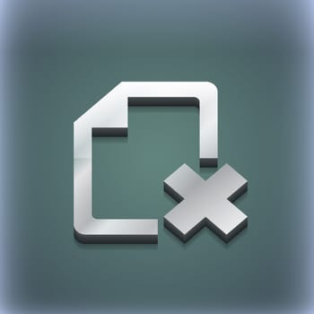 delete File document icon symbol. 3D style. Trendy, modern design with space for your text illustration. Raster version