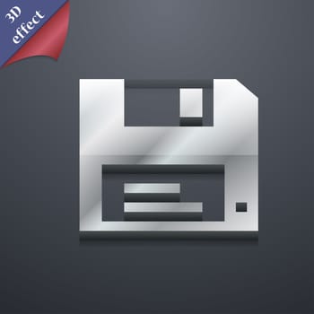 floppy icon symbol. 3D style. Trendy, modern design with space for your text illustration. Rastrized copy