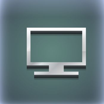 Computer widescreen monitor icon symbol. 3D style. Trendy, modern design with space for your text illustration. Raster version