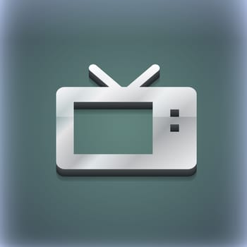 Retro TV mode icon symbol. 3D style. Trendy, modern design with space for your text illustration. Raster version