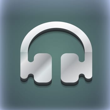 Headphones, Earphones icon symbol. 3D style. Trendy, modern design with space for your text illustration. Raster version