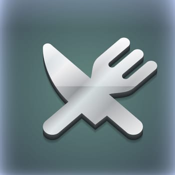Eat, Cutlery icon symbol. 3D style. Trendy, modern design with space for your text illustration. Raster version