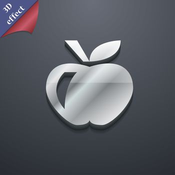 Apple icon symbol. 3D style. Trendy, modern design with space for your text illustration. Rastrized copy