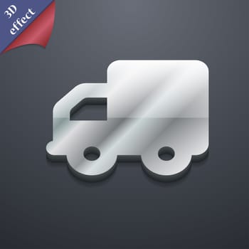 Delivery truck icon symbol. 3D style. Trendy, modern design with space for your text illustration. Rastrized copy