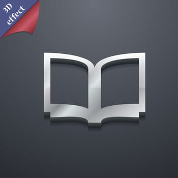 Open book icon symbol. 3D style. Trendy, modern design with space for your text illustration. Rastrized copy