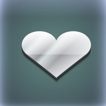 Heart, Love icon symbol. 3D style. Trendy, modern design with space for your text illustration. Raster version