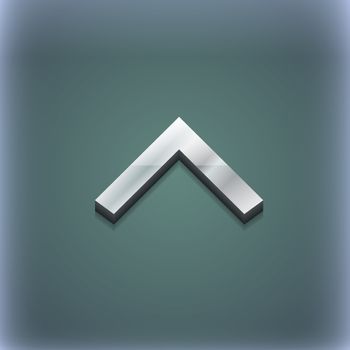 Direction arrow up icon symbol. 3D style. Trendy, modern design with space for your text illustration. Raster version