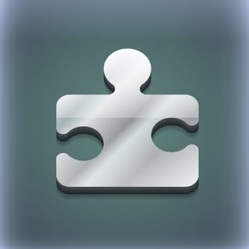 Puzzle piece icon symbol. 3D style. Trendy, modern design with space for your text illustration. Raster version