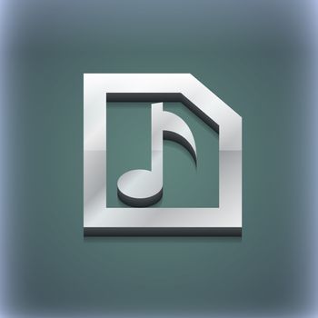 Audio, MP3 file icon symbol. 3D style. Trendy, modern design with space for your text illustration. Raster version