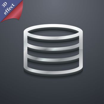 Hard disk and database icon symbol. 3D style. Trendy, modern design with space for your text illustration. Rastrized copy