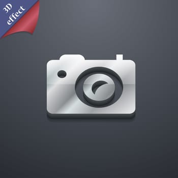 Digital photo camera icon symbol. 3D style. Trendy, modern design with space for your text illustration. Rastrized copy